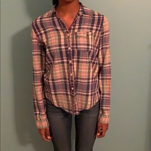 Pastel colored plaid button down
